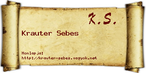 Krauter Sebes névjegykártya